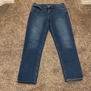 Old Navy Women's Straight Leg Jeans in Dark Blue